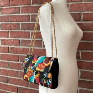 Nicole Miller Limited Edition Caviar Absolute Vodka Print Quilted Bag Vintage90’